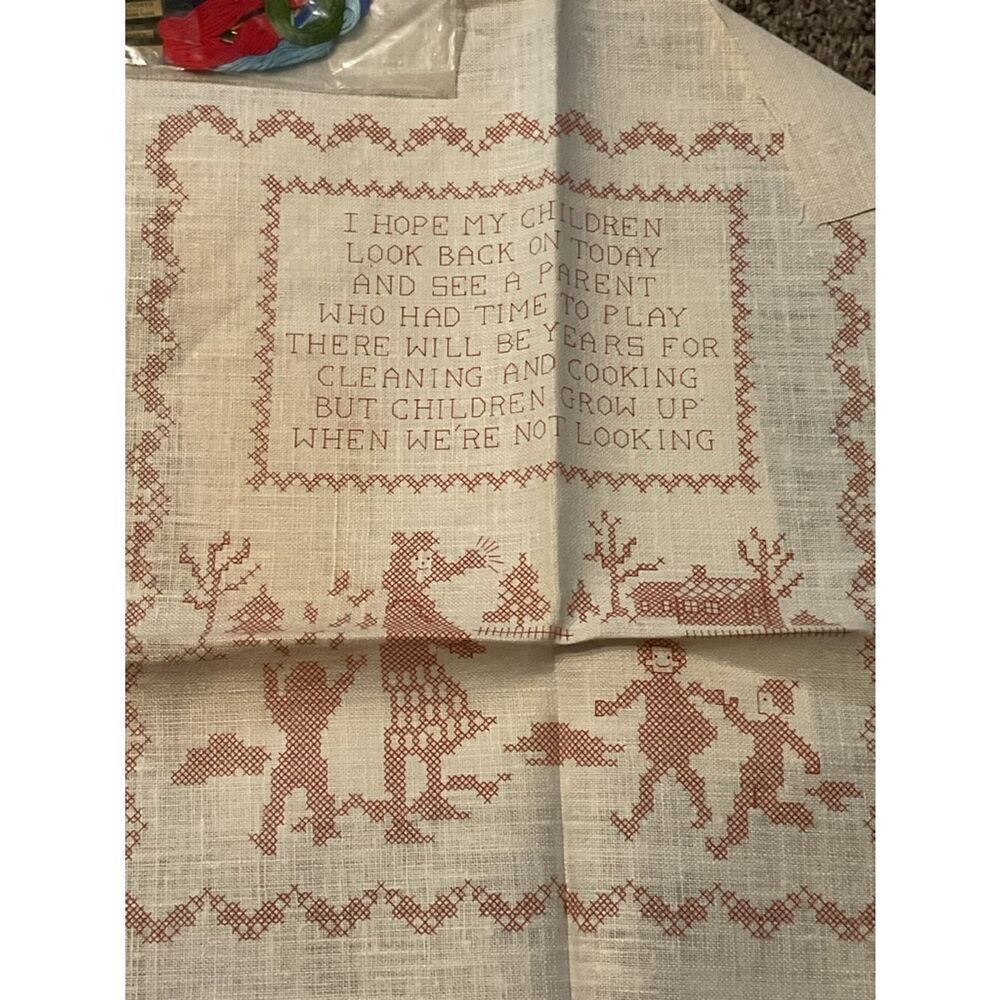 Needles 'n Hoops "Children Grow Up" Cross Stitch Sampler - Picture 3 of 4